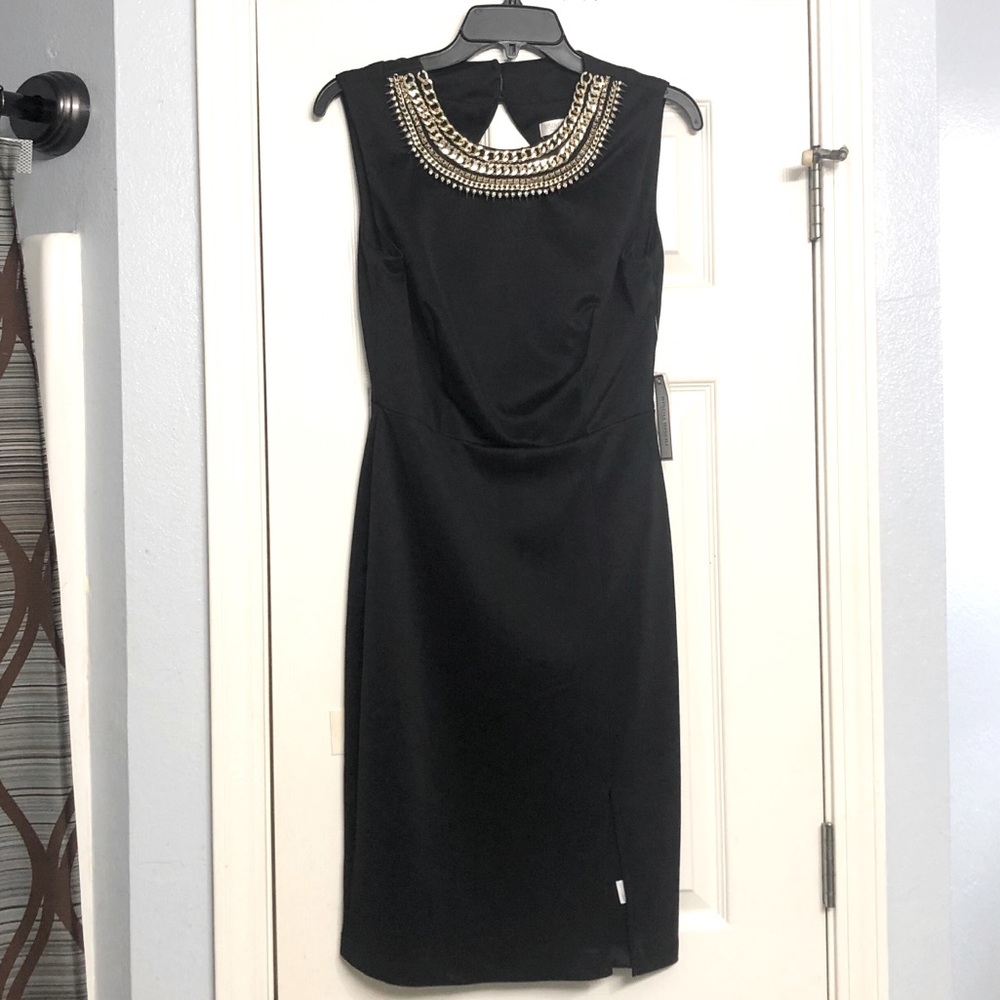 Black embellished cocktail dress